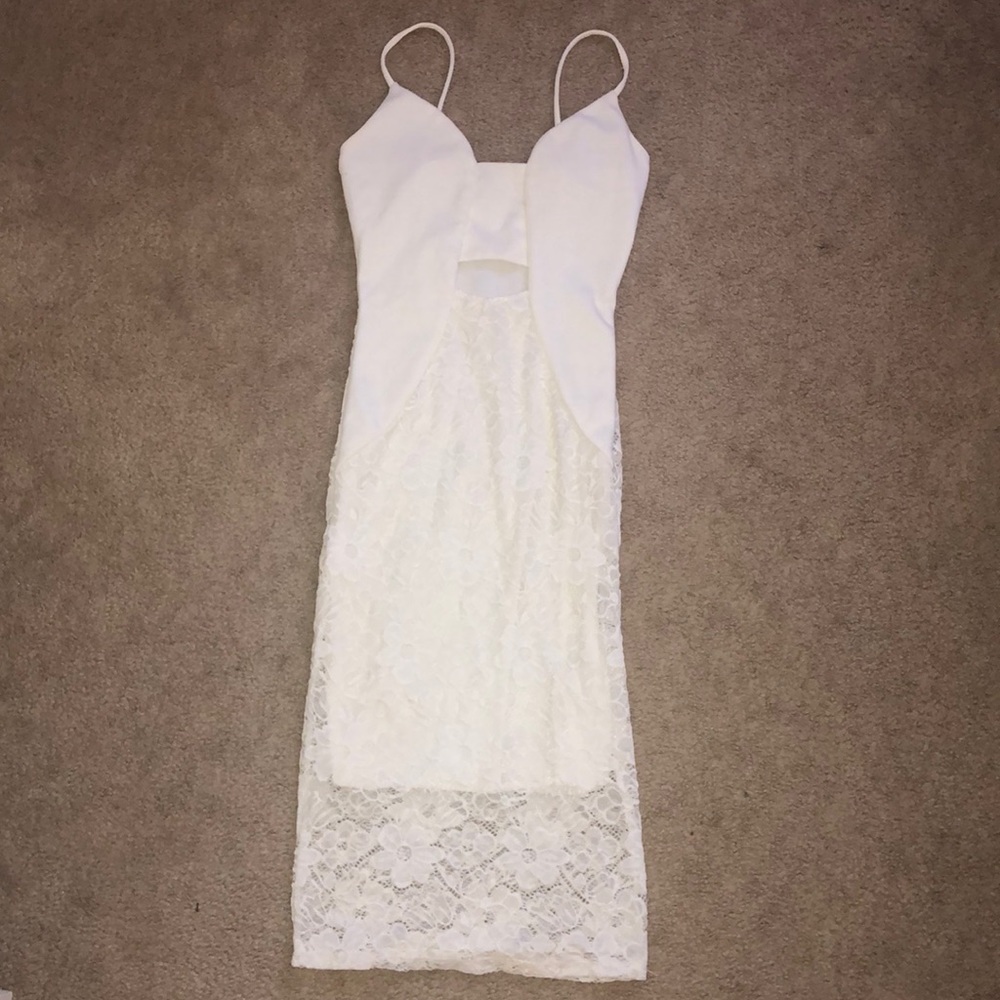 Tight white dress